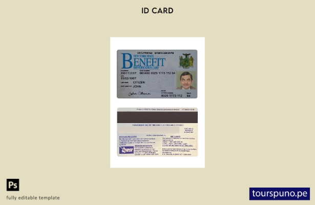 lista para imprimir plantilla de tarjeta de identificación de beneficios de EE. 